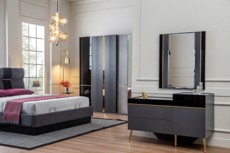 Noir Gold Sürgülü Yatak Odası Takımı