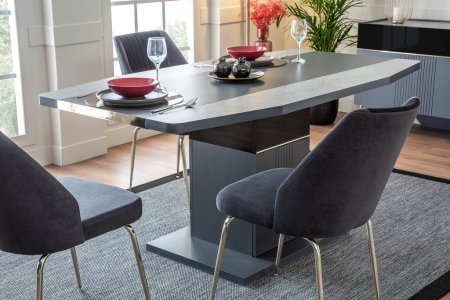 Noir Chrome Dining Room Set