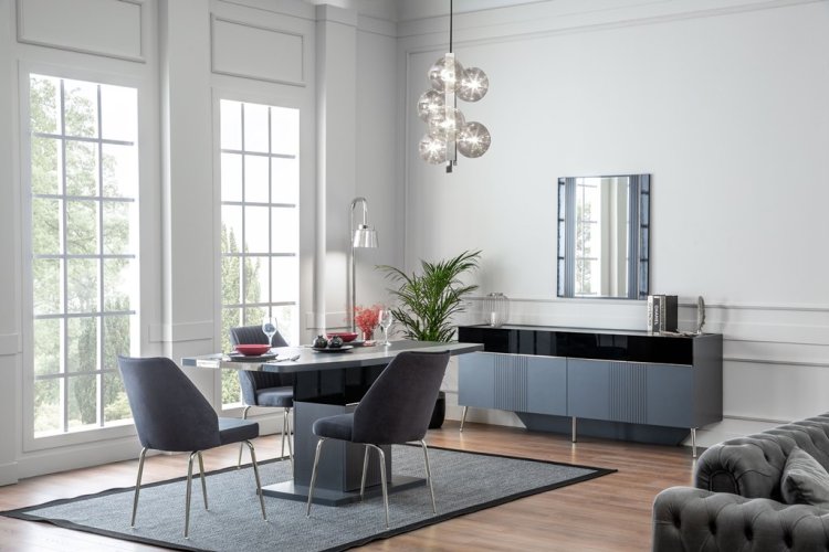 Noir Chrome Dining Room Set