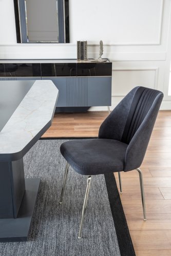 Noir Chrome Dining Room Set