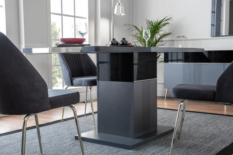 Noir Chrome Dining Room Set