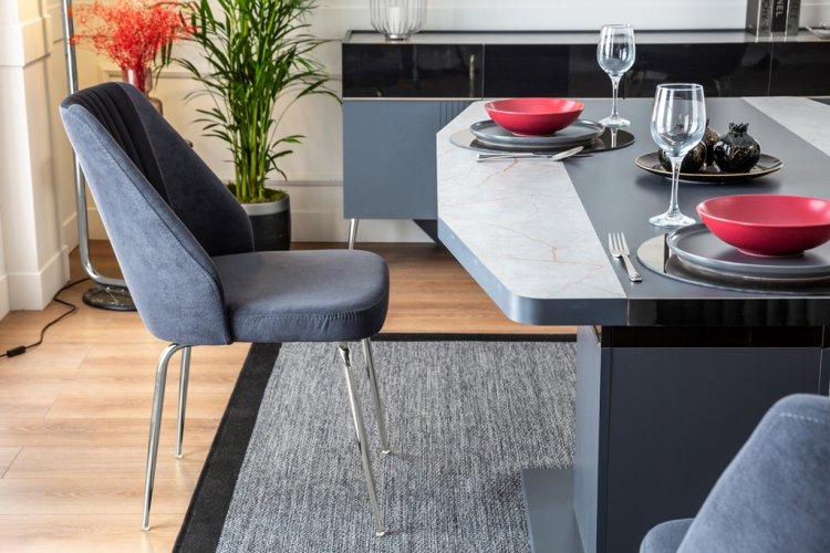 Noir Chrome Dining Room Set