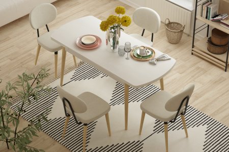 Akdeniz Chair Golf Kitchen Table Set - 70x120 cm