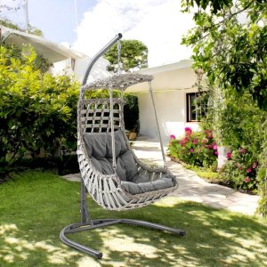 Capri Swing - Alaçatı Tekli Rattan Bahçe - Balkon Salıncağı