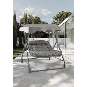 Capri Swing Capri Bed Tenteli Rattan Bahçe Balkon Salıncağı