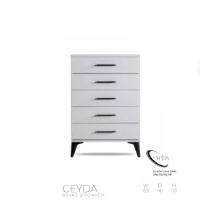 Ceyda Chest of Drawers Walnut/White