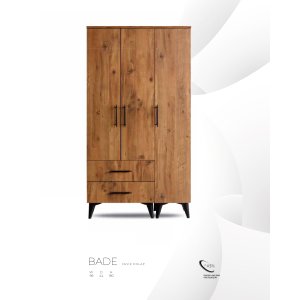 Bade 3 Door Wardrobe White/Walnut