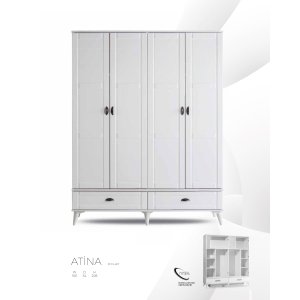 Atina 4 Kapaklı Dolap